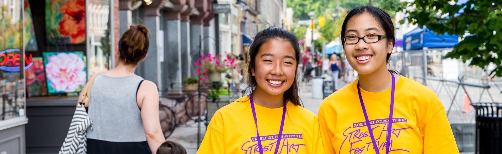 volunteers at street art festival